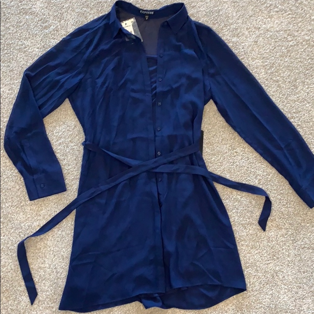 👗Tags! Express Navy Button Dress
